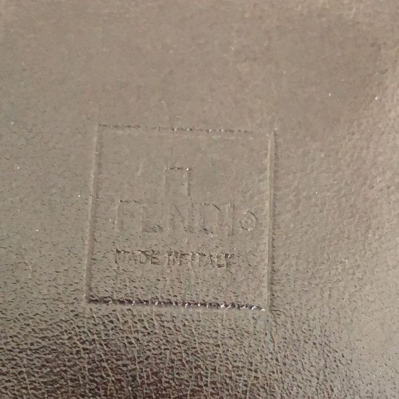 FENDI Zucca Tan Navy Canvas and Brown Leather Trim Snap Close Trifold Key Case - Picture 8 of 17